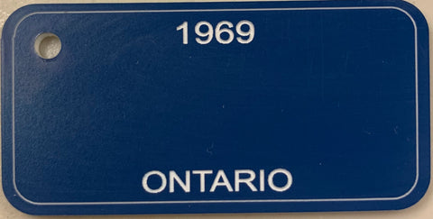 Ontario Key Tag - 1969