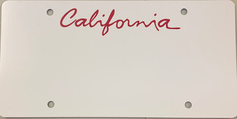 California Script License Plate