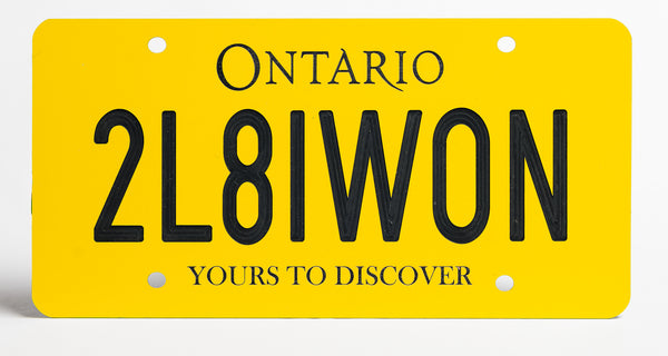Ontario License Plate